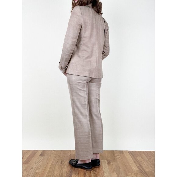 AKRIS 100% Silk Woven Pants Suit Blazer Jacket Coat Trousers Matching Coord Set - Picture 3 of 12